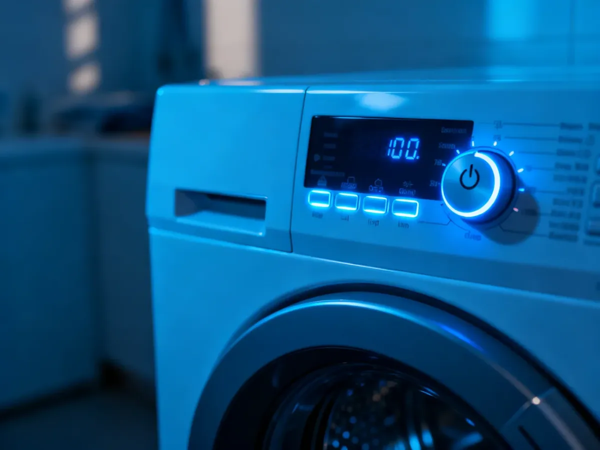 Panel sterowania pralki Electrolux z podświetlanymi przyciskami i wyświetlaczem, gotowy do wyboru ustawień resetu.